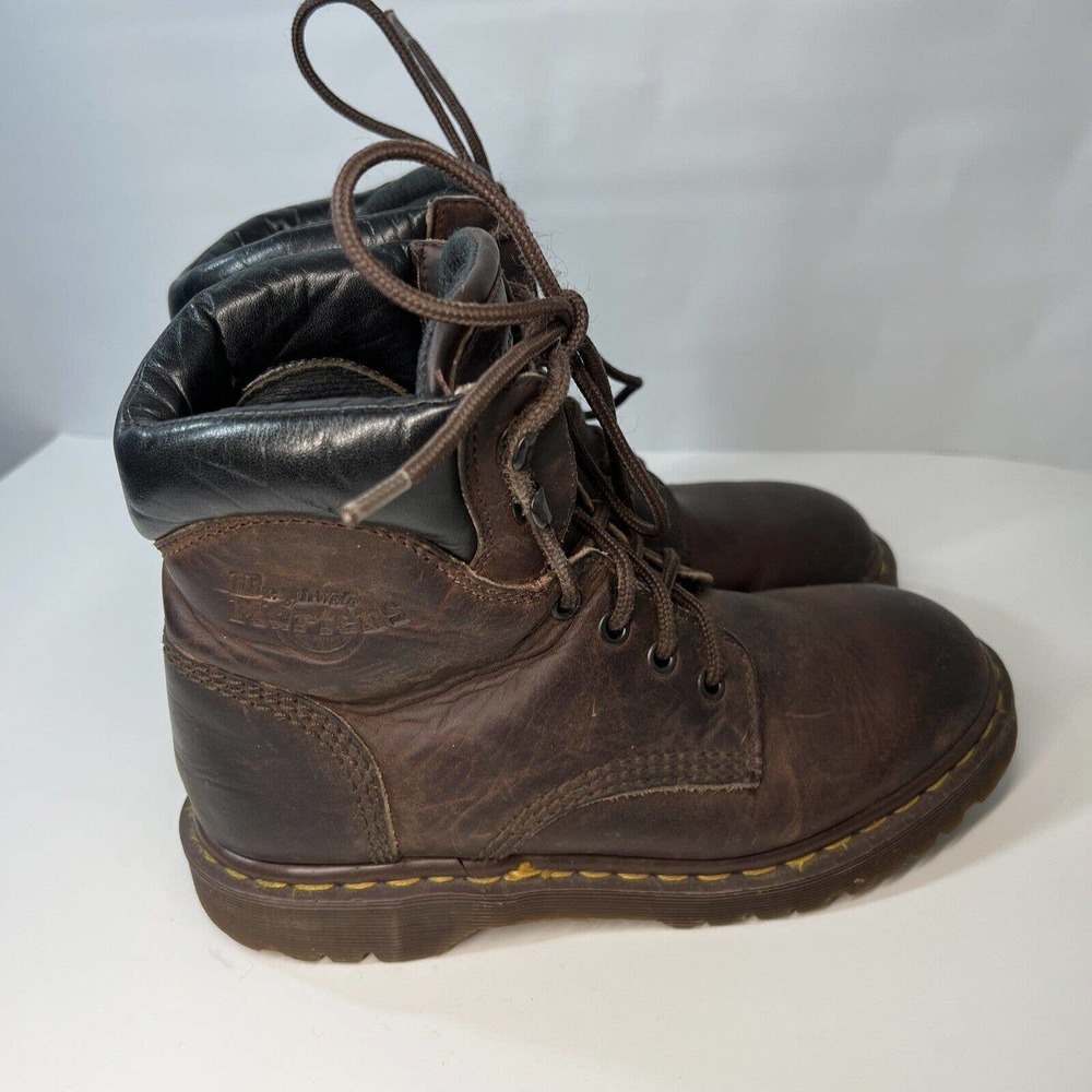 Dr Martens Women's Brown Leather Lace Up Boots Made In England Size 7W